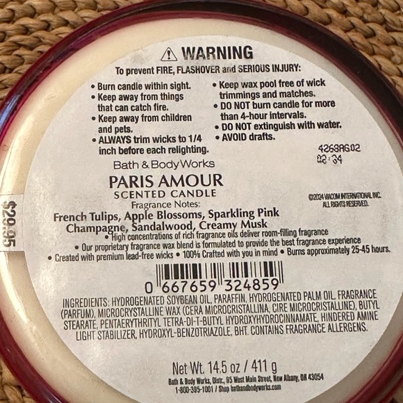 Bath & Body Works Emily in Paris 3 wick candle Candle- new - Picture 3 of 4